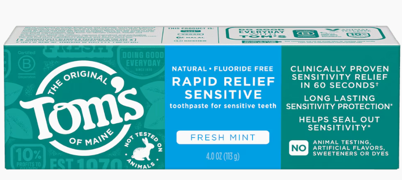 Tom’s of Maine Rapid Relief Sensitive (Fluoride-Free)