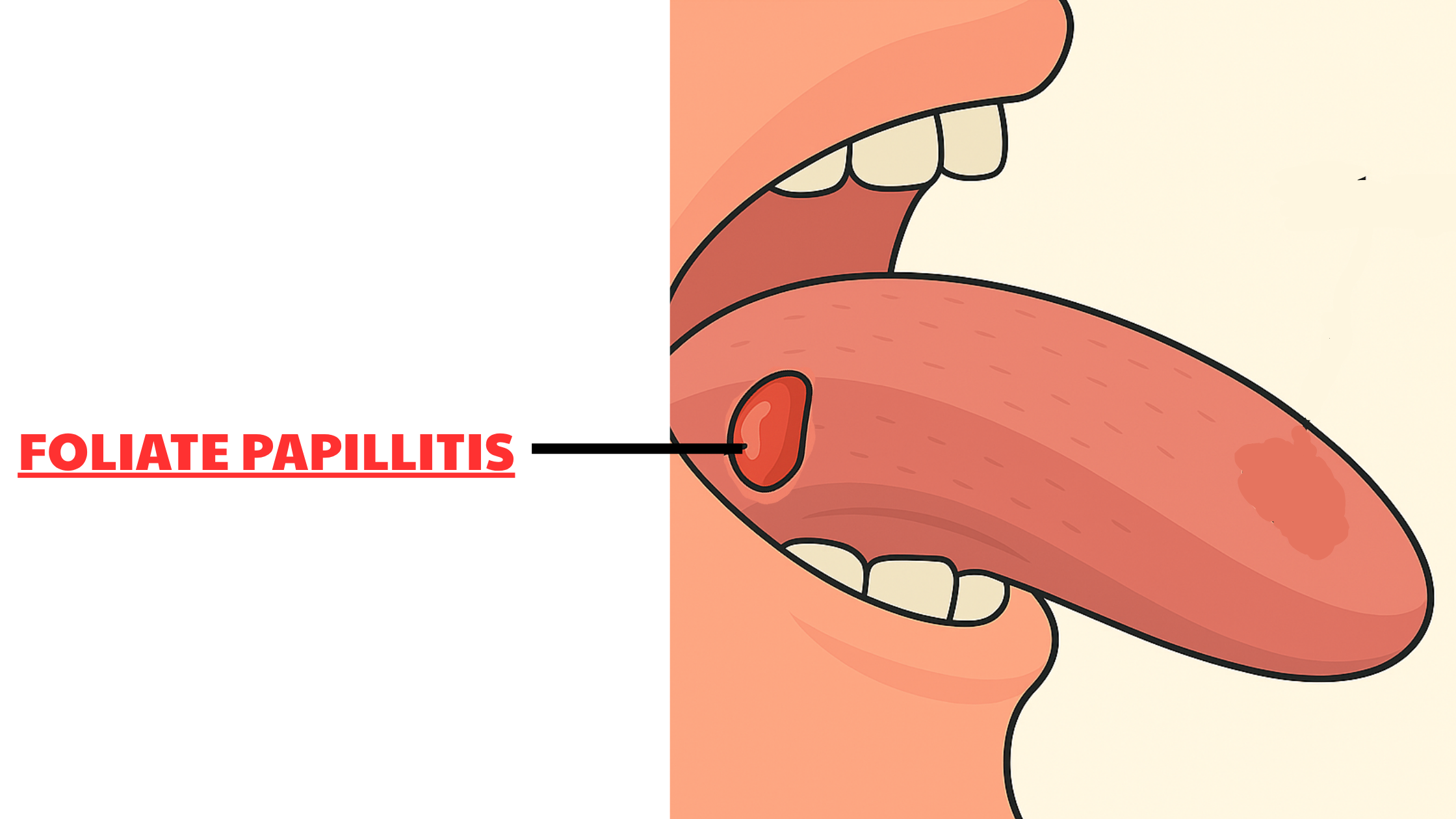 Image showing pimple on side of tongue due to foliate papillitis